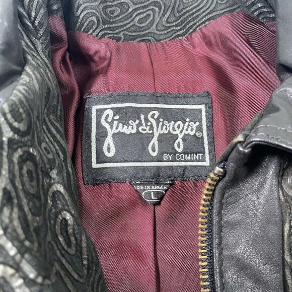 Vintage Gino Di Giorgio by Comint Womens Large Leather Bomber Jacket 80s 90s Zip - Picture 8 of 16